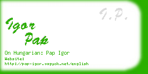 igor pap business card